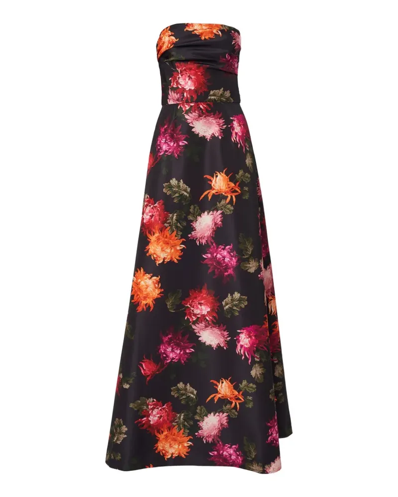 Carolina Herrera New York chrysanthemum-print strapless maxi dress - Schwarz Schwarz