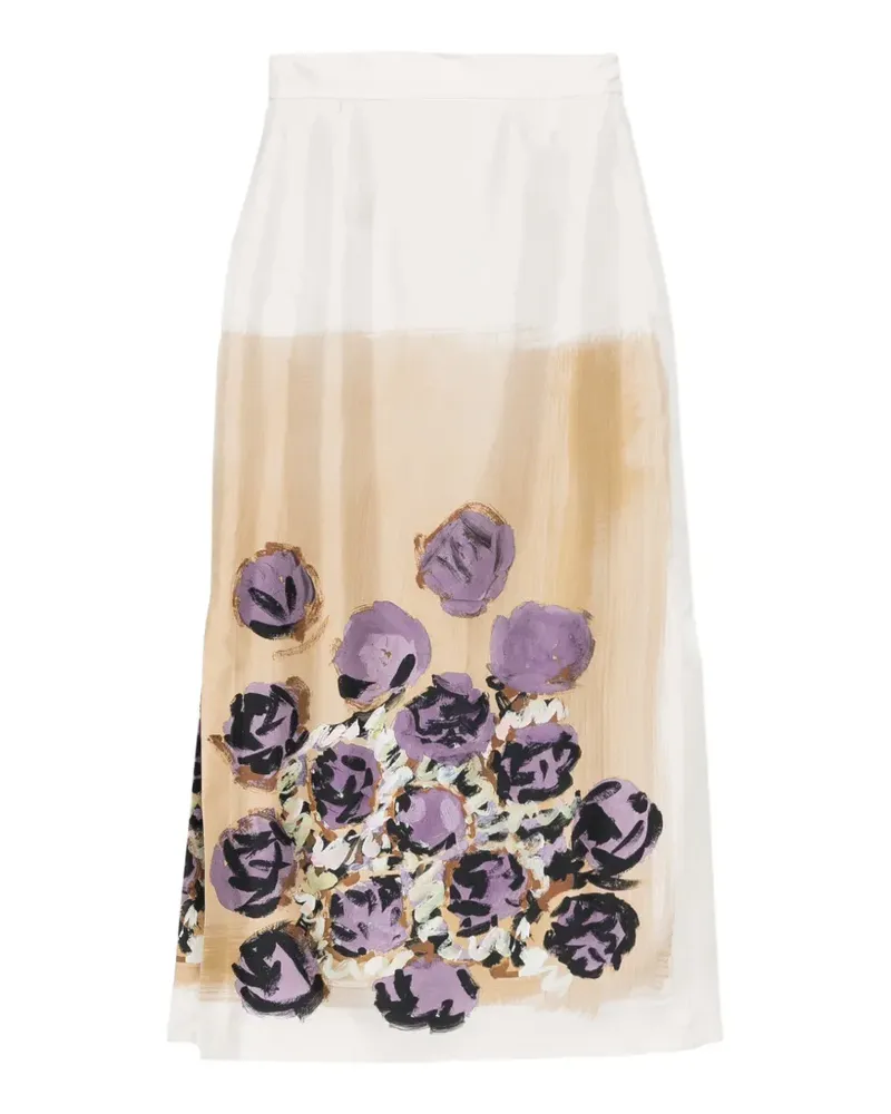 Antonio Marras floral-print pencil skirt - Nude Nude