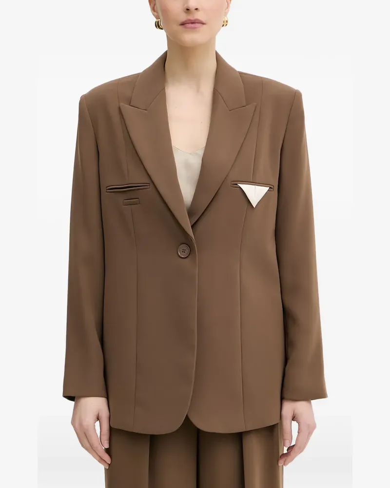 Armani Exchange peak-lapel single-breasted blazer - Braun Braun