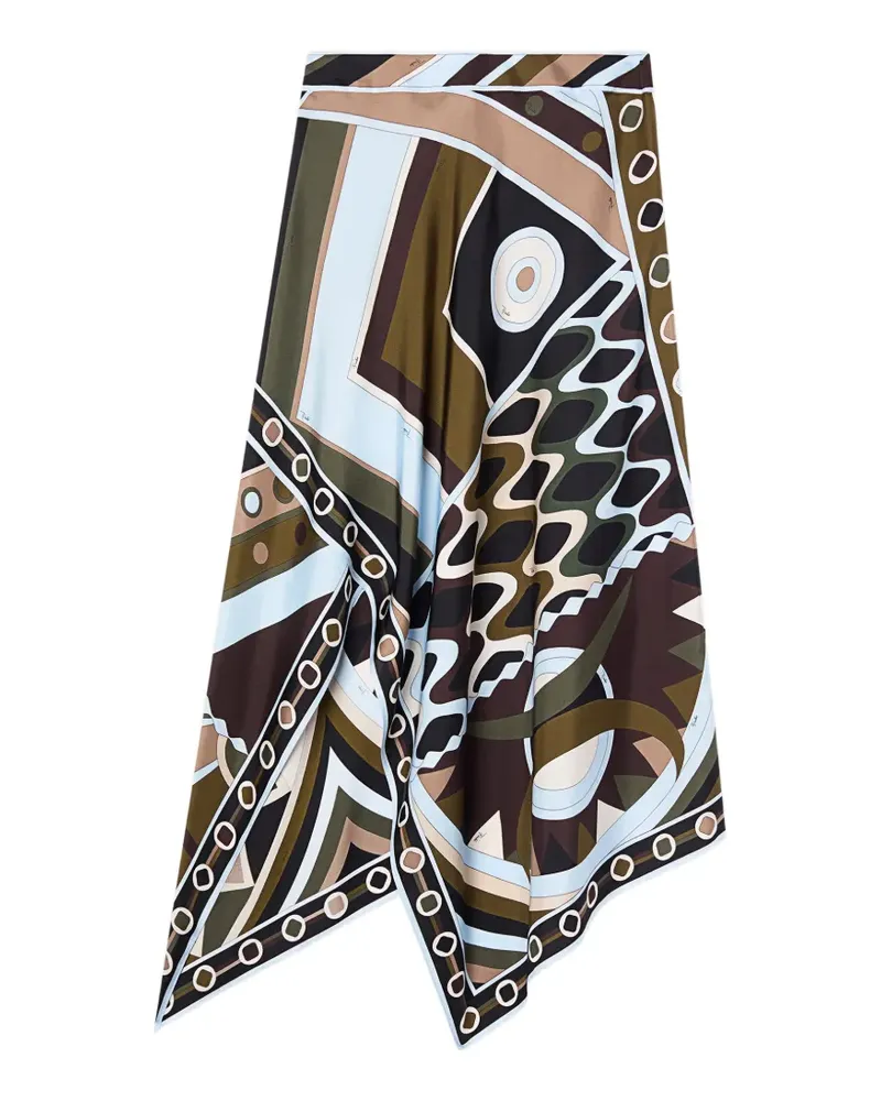 Emilio Pucci Vivara-print silk scarf skirt - Braun Braun