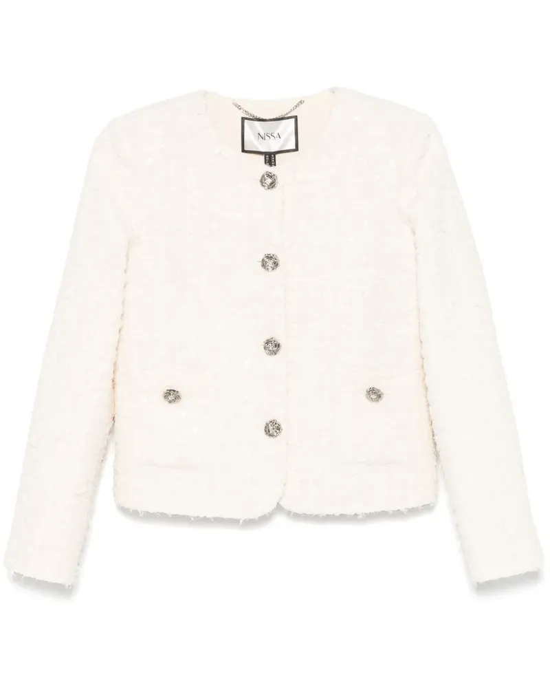 NISSA Jacke aus Bouclé - Nude Nude