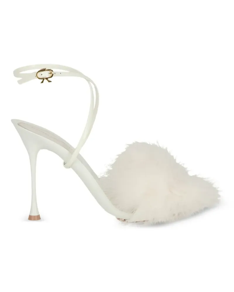 Gianvito Rossi feathered-strap sandals - Weiß Weiß