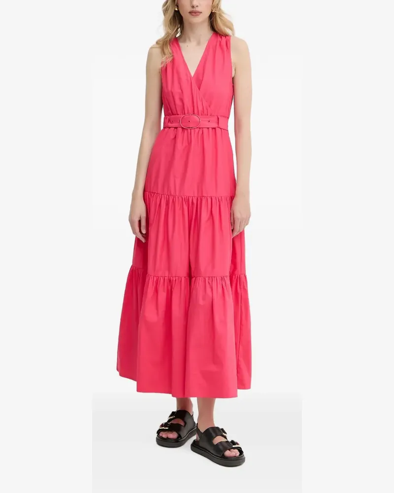 Morgan Midikleid mit V-Ausschnitt - Rosa Rosa