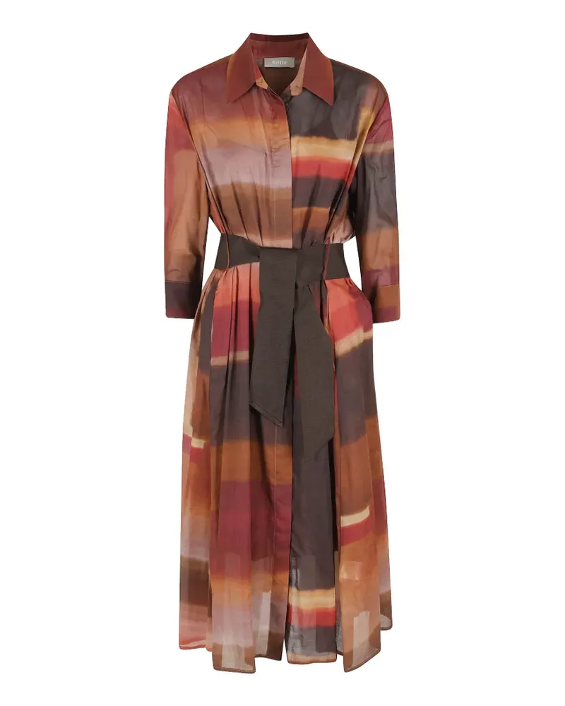 KILTIE abstract-print belted shirt dress - Braun Braun
