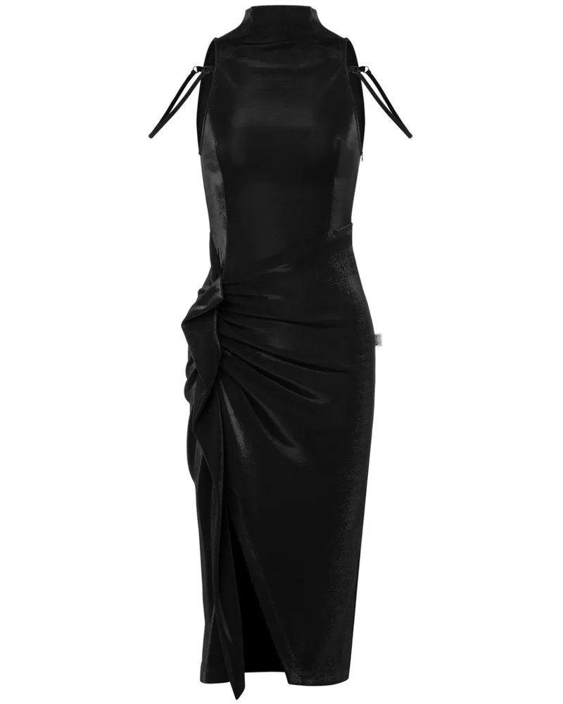 Moschino Neckholder-Kleid mit Rüschen - Schwarz Schwarz