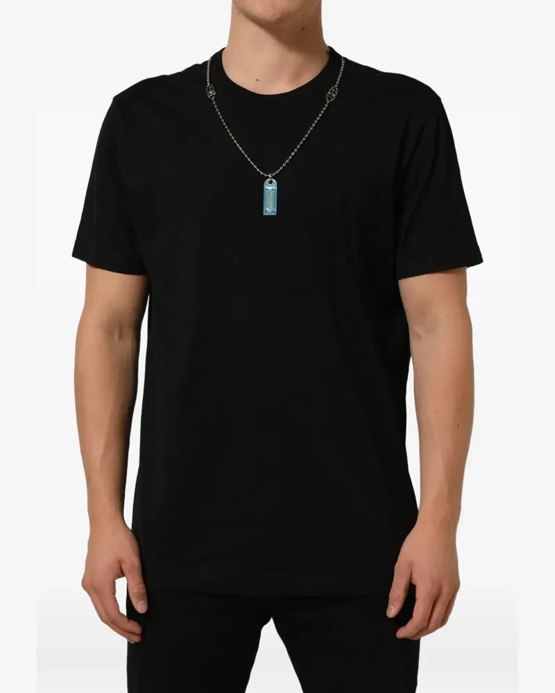 Dolce & Gabbana T-Shirt mit Hundemarke - Schwarz Schwarz