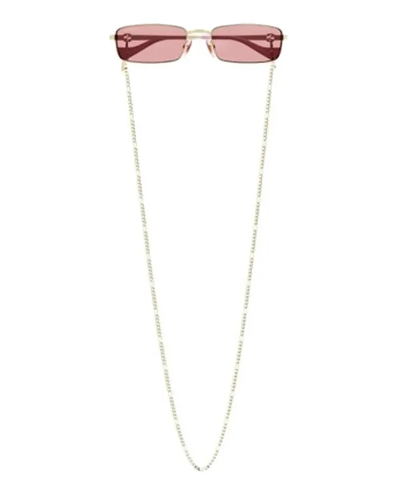 Gucci GG1600S 004 Sonnenbrille mit eckigem Gestell - Gold Gold