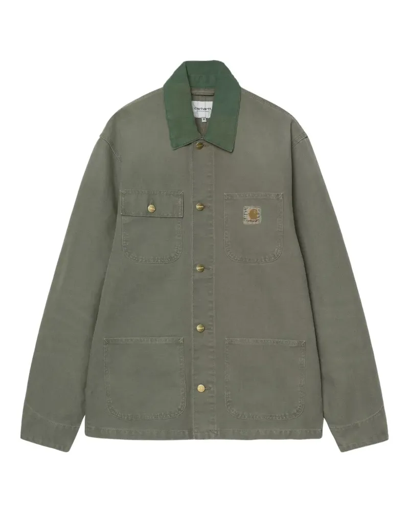 Carhartt WIP logo-patch corduroy-collar jacket - Grün Grün