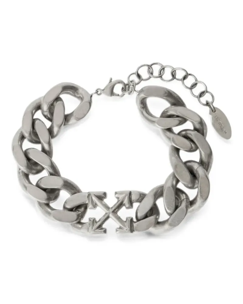 OFF-WHITE Arrow curb-chain bracelet - Silber Silber