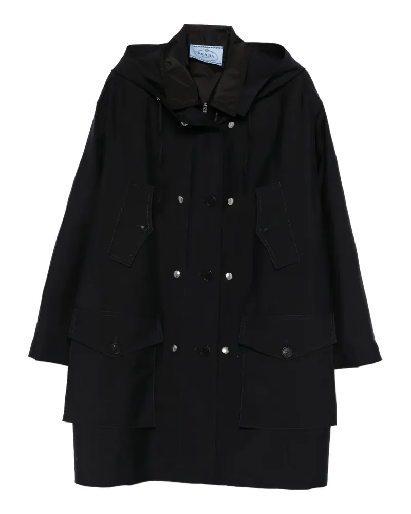 Prada hooded button-fastening coat - Blau Blau