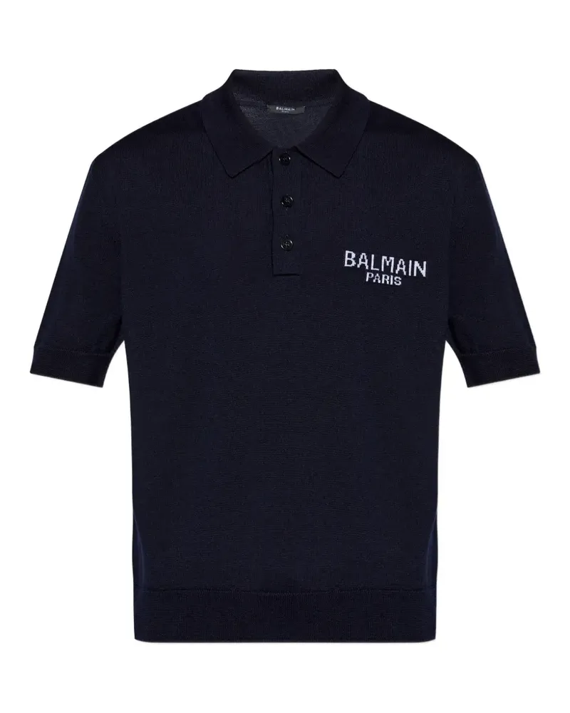 Balmain T-Shirt mit Logo-Detail - Blau Blau