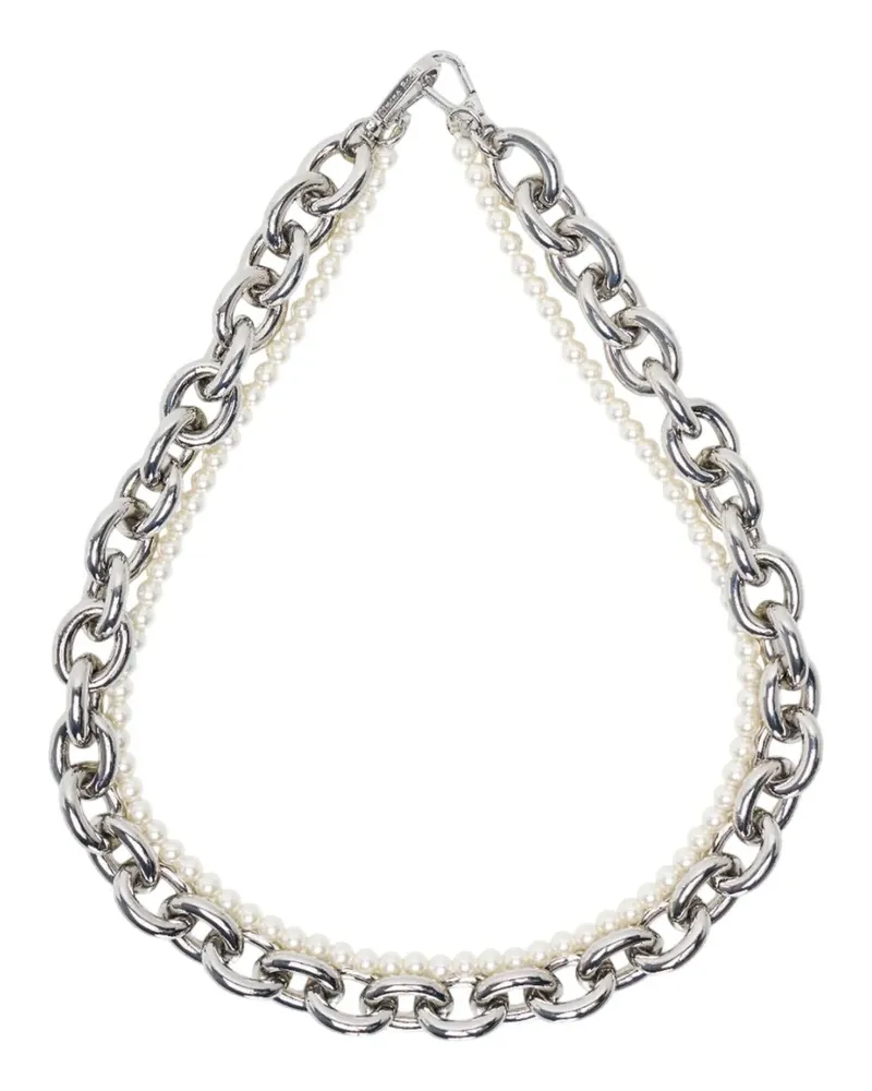 Simone Rocha pearl and chain strap - Silber Silber
