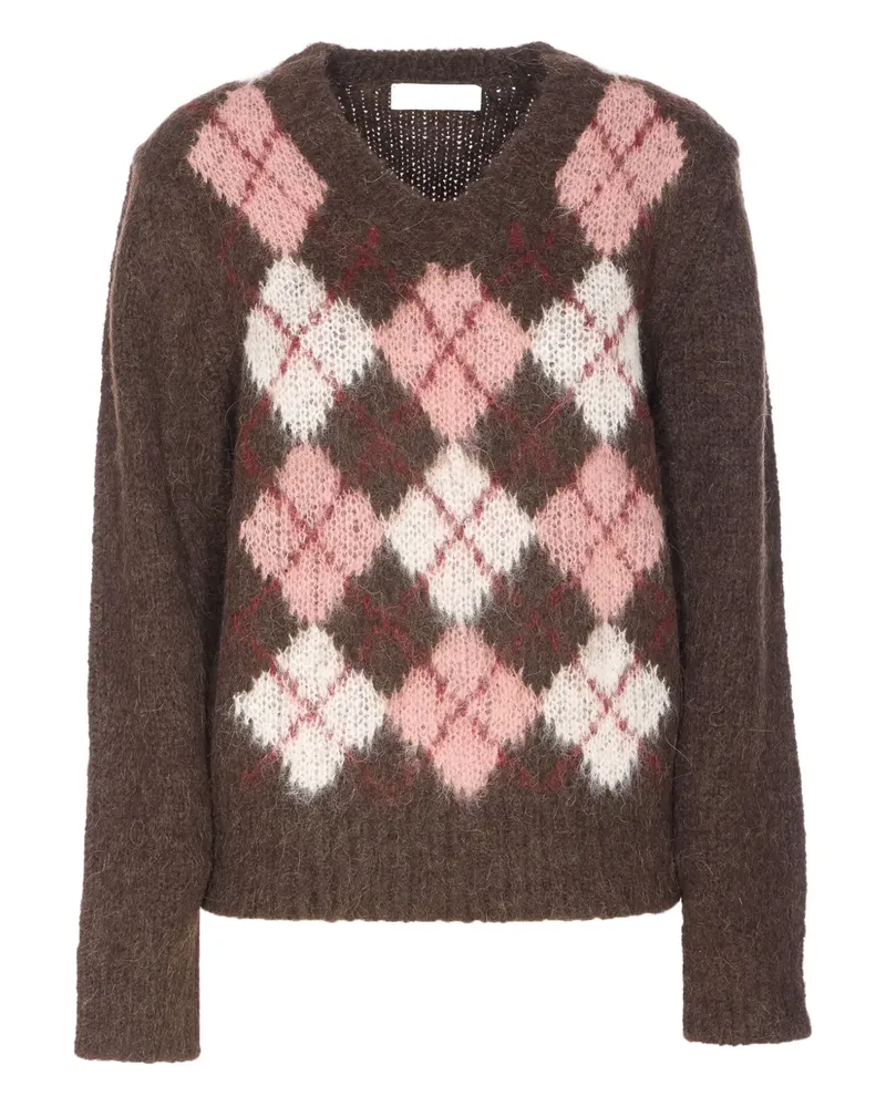 Dunst Gestreifter Pullover - Braun Braun