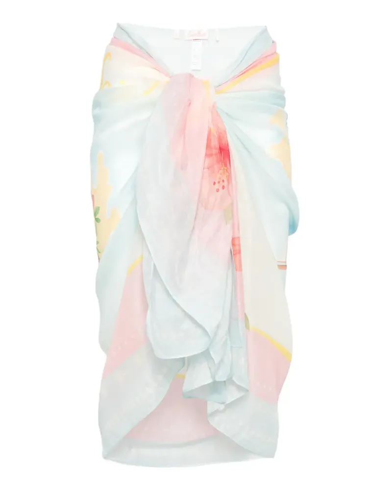 MC2 Saint Barth Sarong mit tropischem Print - Blau Blau