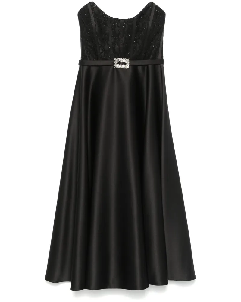 NISSA Taft-Midikleid im Corsage-Style - Schwarz Schwarz