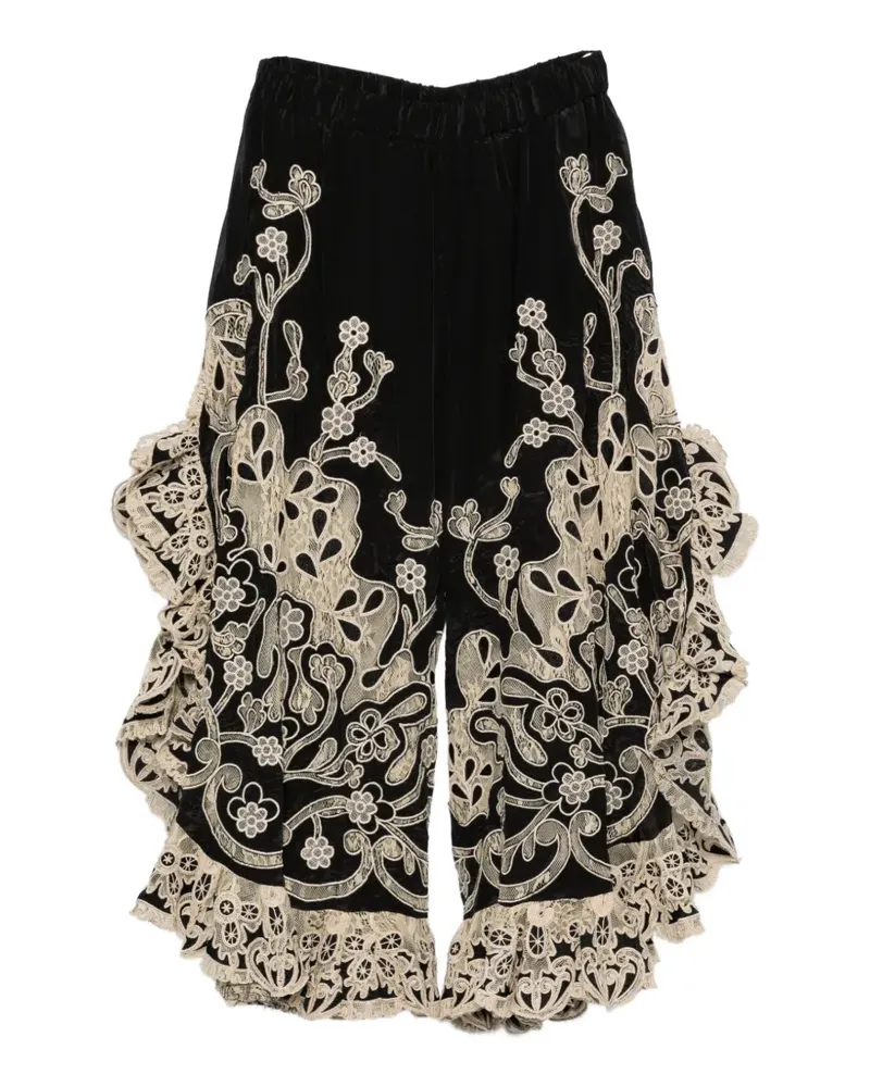 Sea Gracelyn lace-trimmed trousers - Schwarz Schwarz
