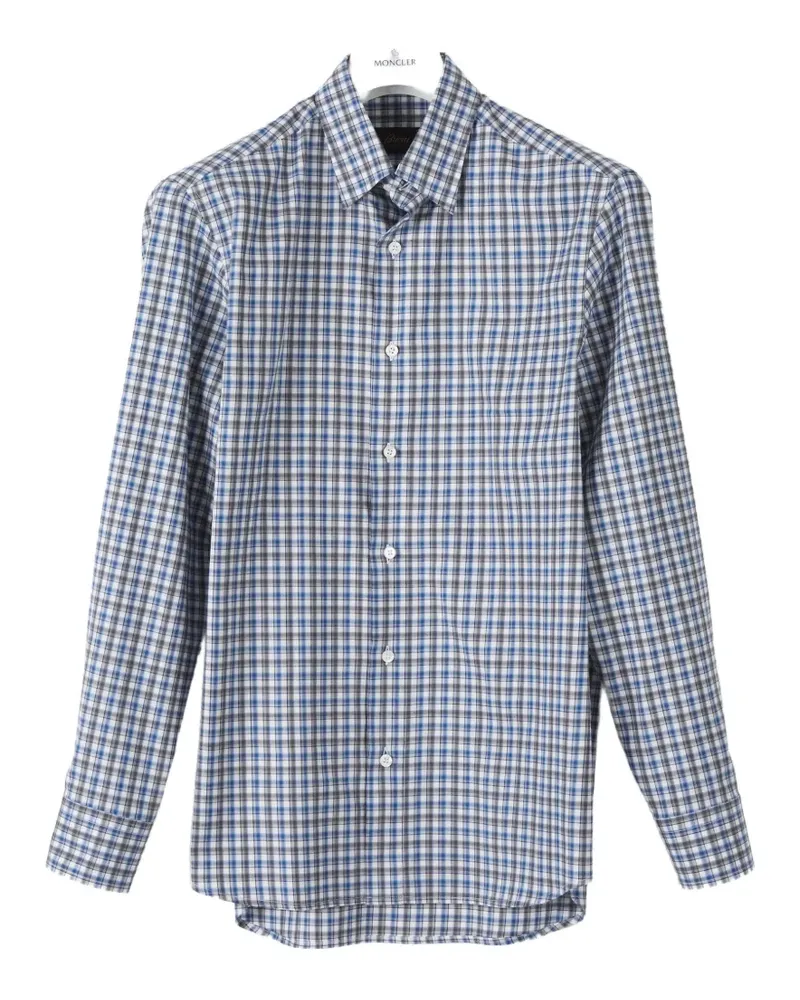 Brioni Kariertes Hemd - Blau Blau