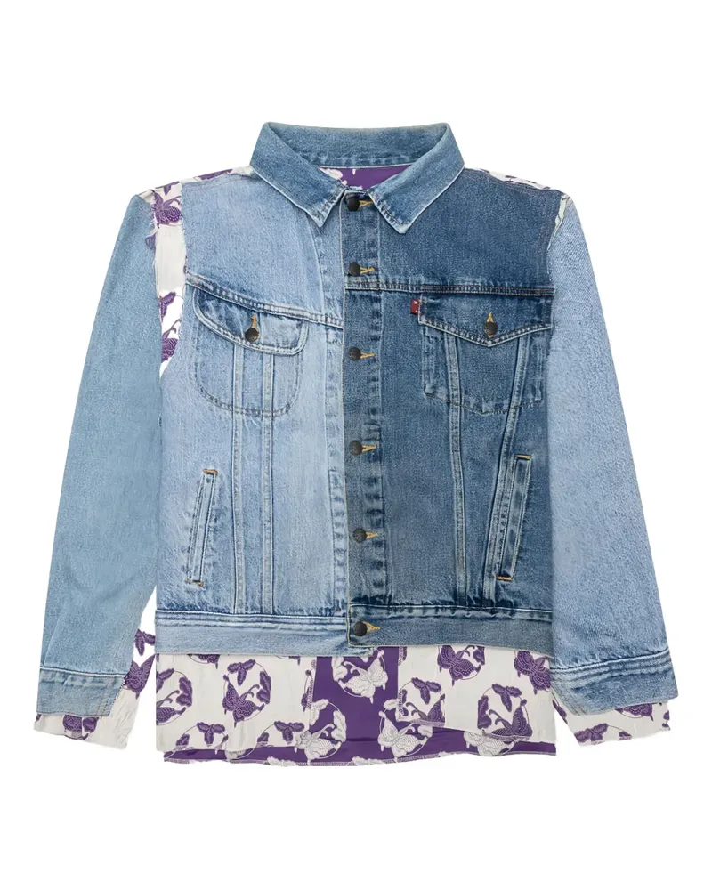 NEEDLES Jeansjacke mit Schmetterling-Print - Blau Blau