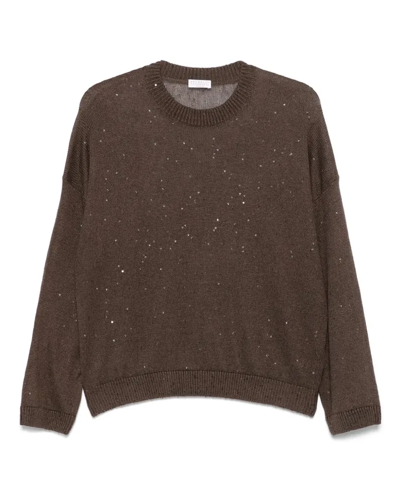 Brunello Cucinelli Pullover mit Pailletten - Braun Braun