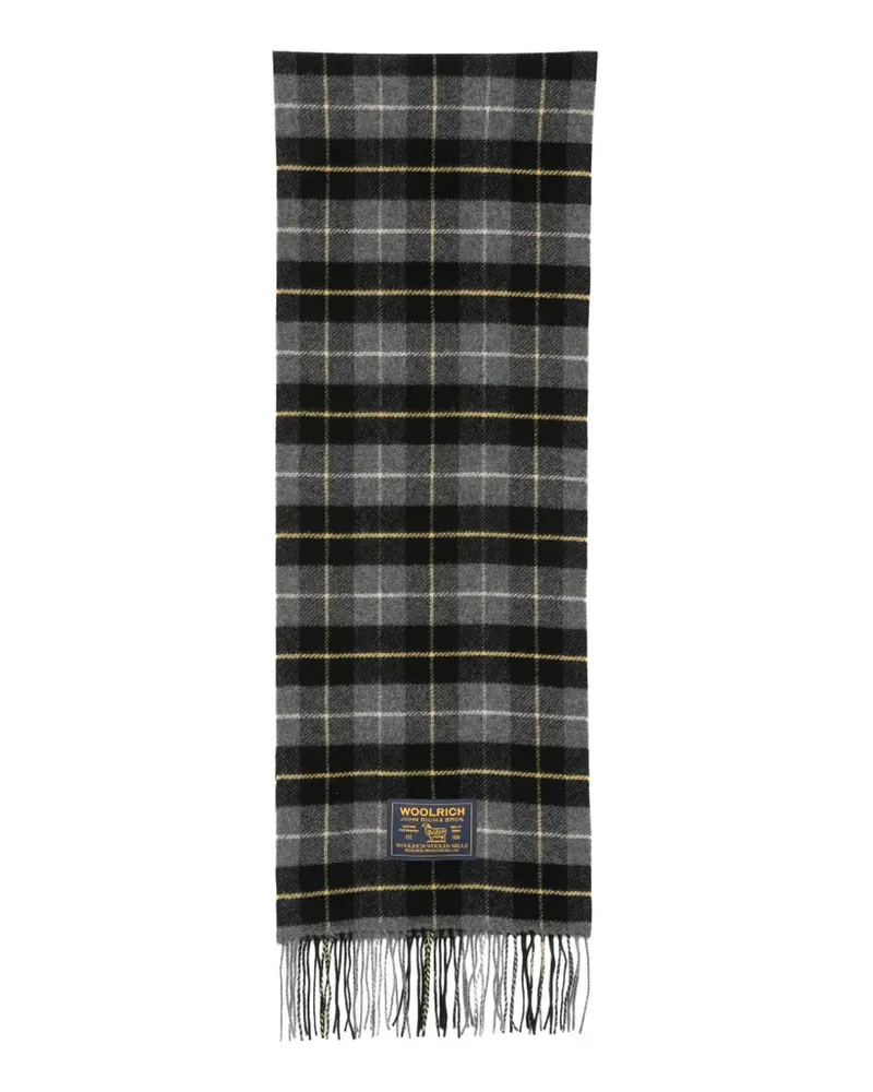 Woolrich Karierter Schal mit Fransen - Grau Grau