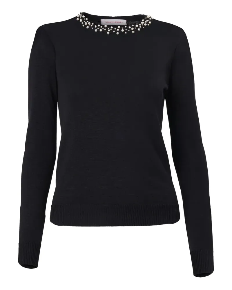 Carolina Herrera New York Pullover mit Perlenstickerei - Schwarz Schwarz