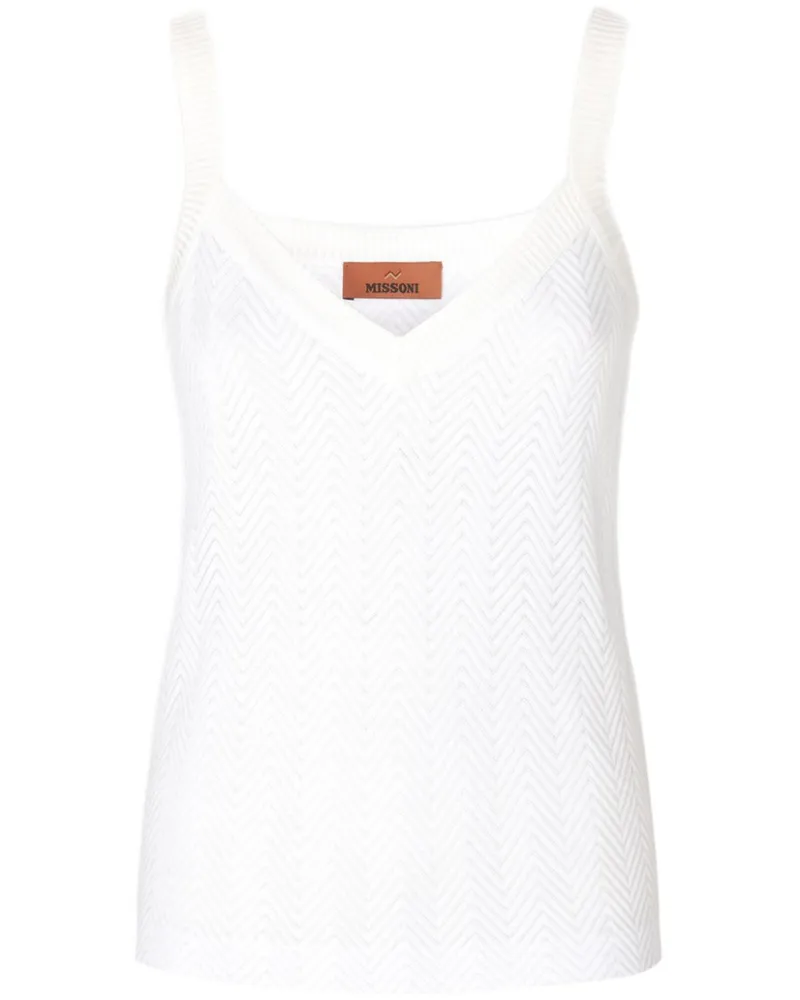 Missoni Top mit Zickzackmuster - Weiß Weiß
