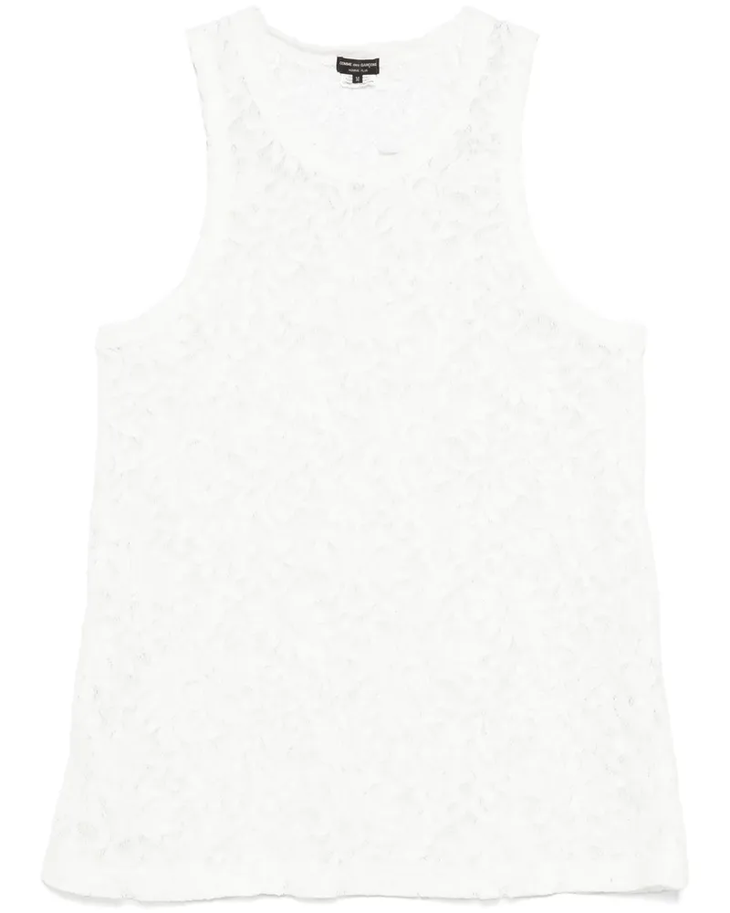 Comme des Garçons Top mit Blumenspitze - Weiß Weiß