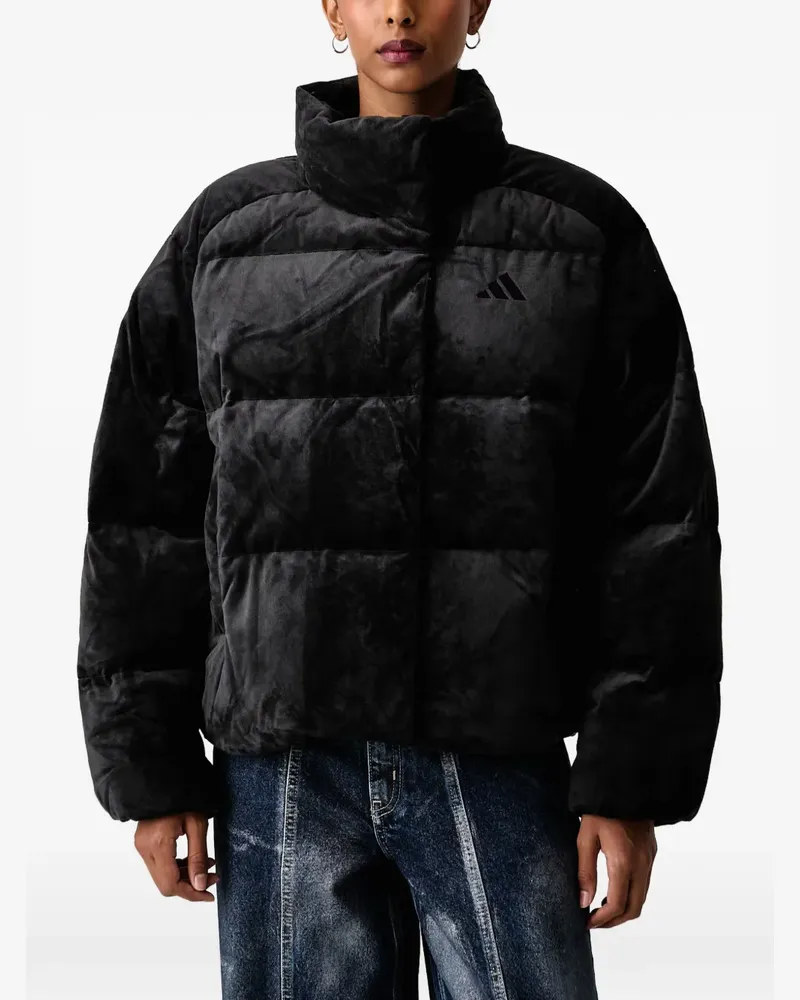 adidas Helionic quilted velour puffer jacket - Schwarz Schwarz