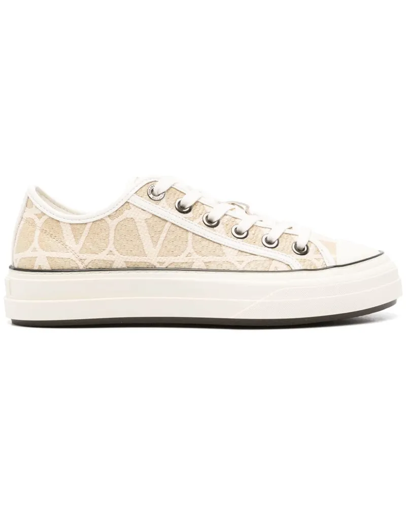 Valentino Garavani Toile Iconographe Sneakers aus Bast Nude