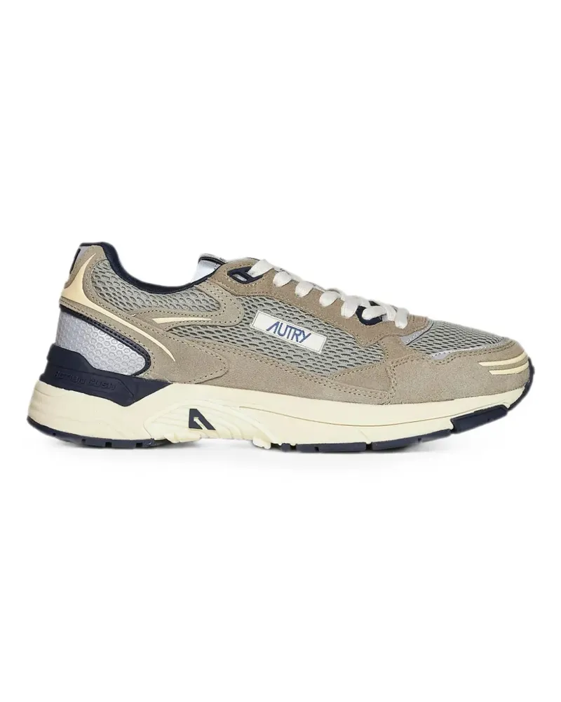 AUTRY Hyperway paneled mesh-suede sneakers - Nude Nude