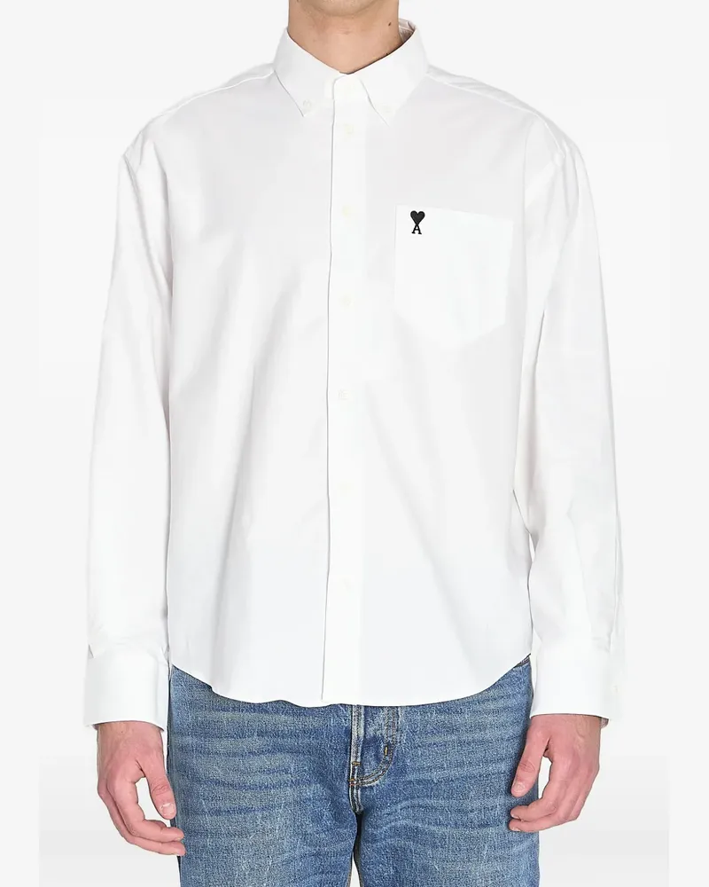 AMI Paris Ami de Coeur button-down pocket shirt - Weiß Weiß