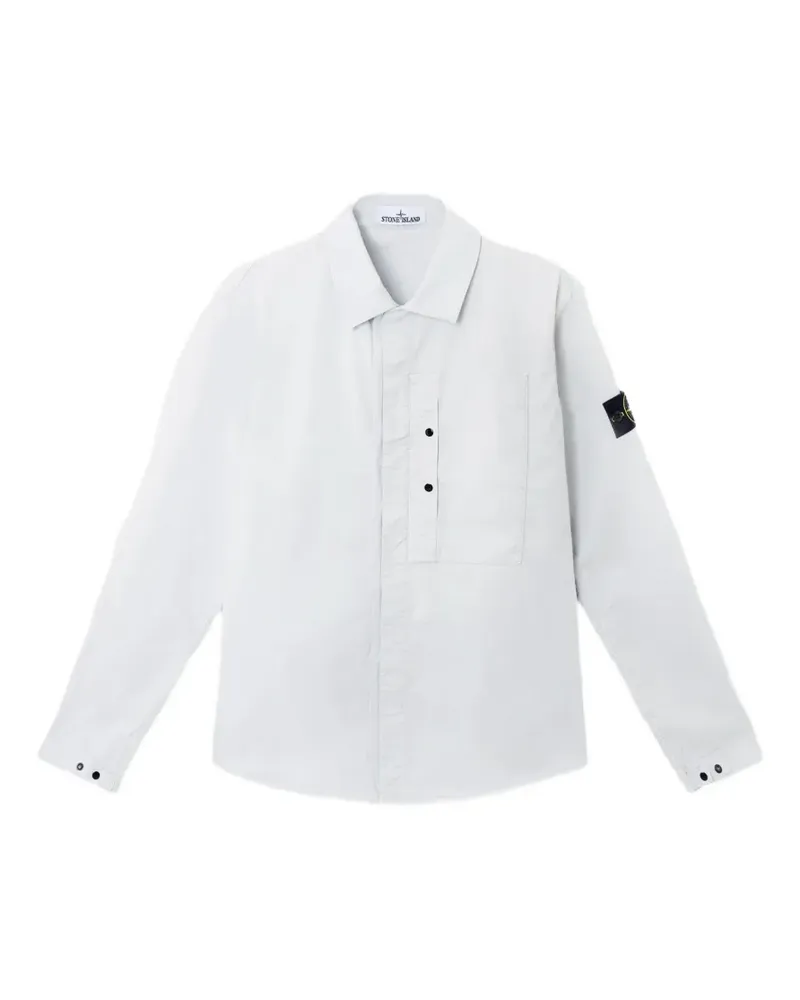 Stone Island logo-patch shirt jacket - Weiß Weiß