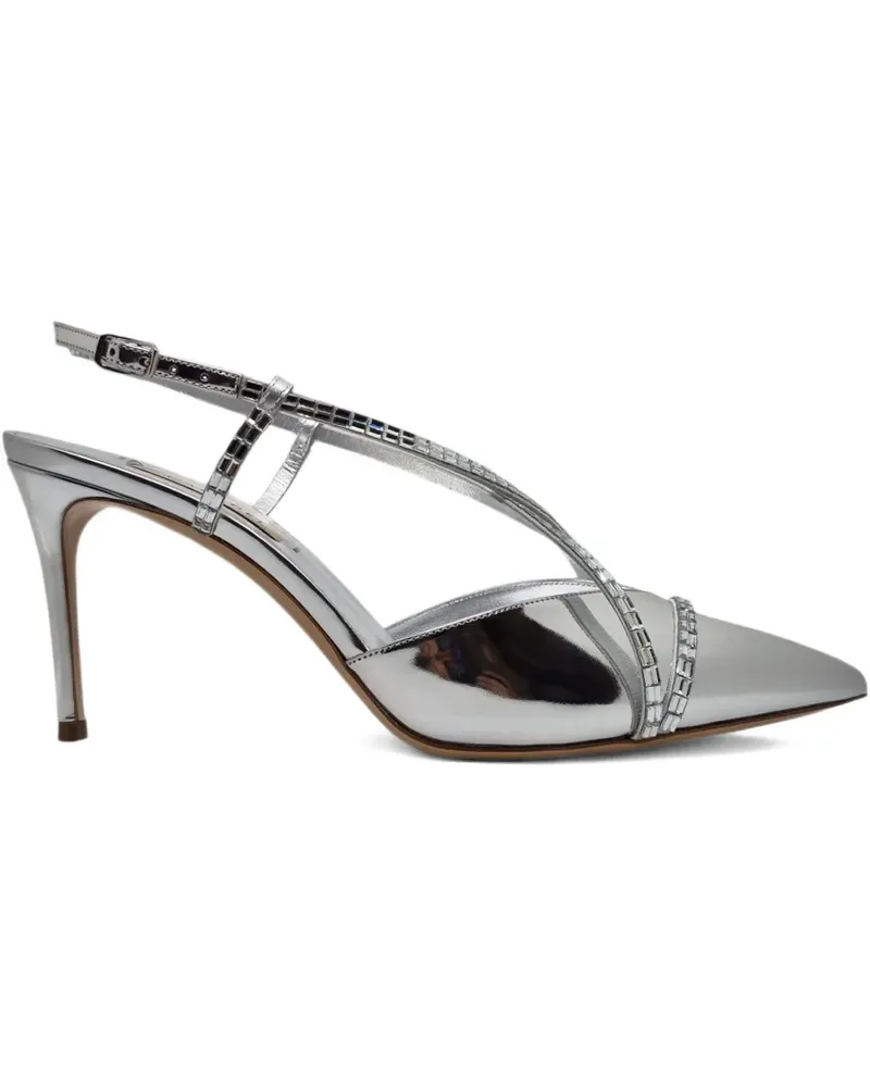Casadei Slingback-Pumps mit Kristallen - Silber Silber