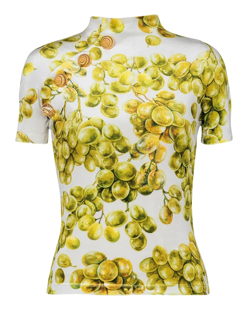Balmain olive-print T-shirt - Grün Grün