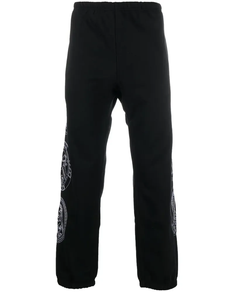 PLEASURES Bestickte Virgin Jogginghose - Schwarz Schwarz