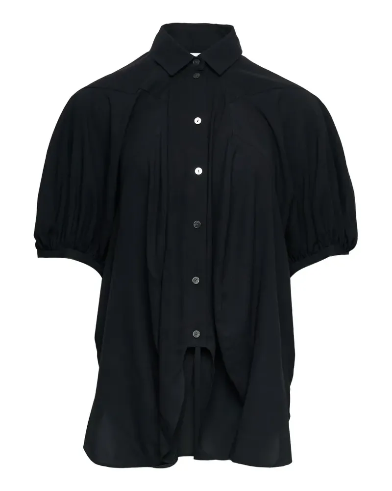 ENFÖLD puff-sleeve pleated shirt - Schwarz Schwarz