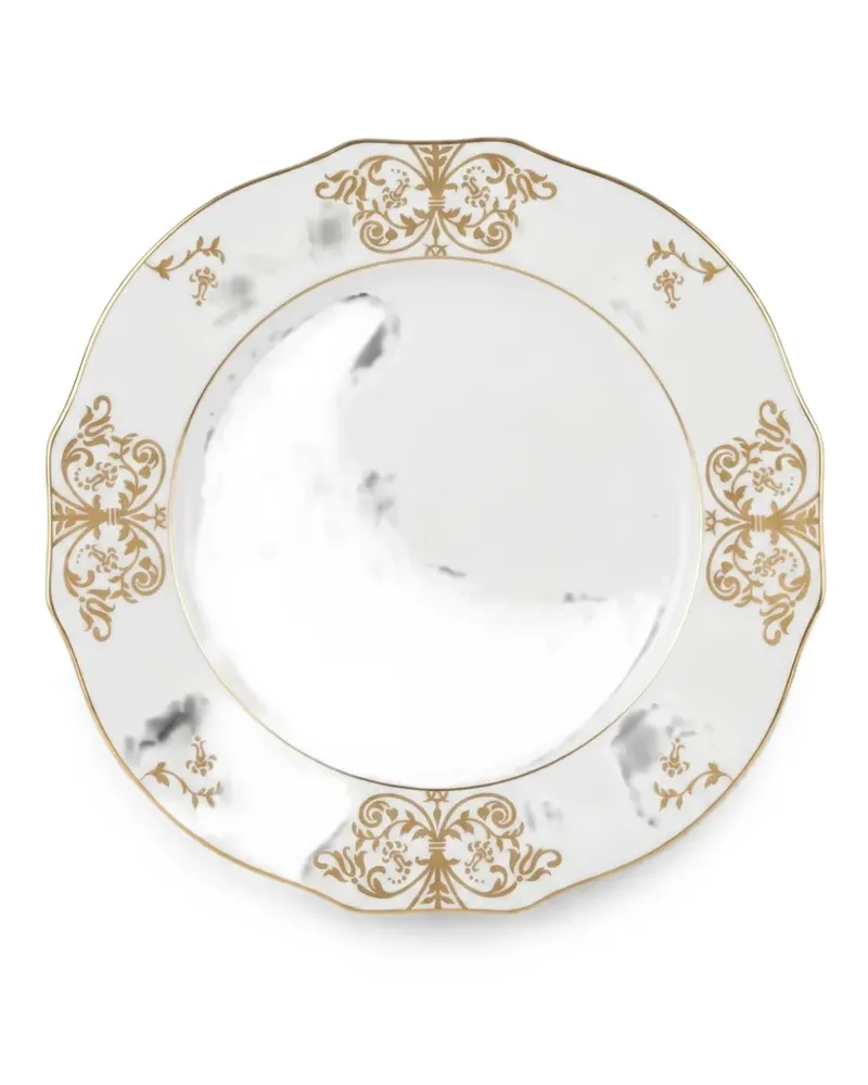 Ginori 1735 Duchessa gold-tone-trim plate - Weiß Weiß