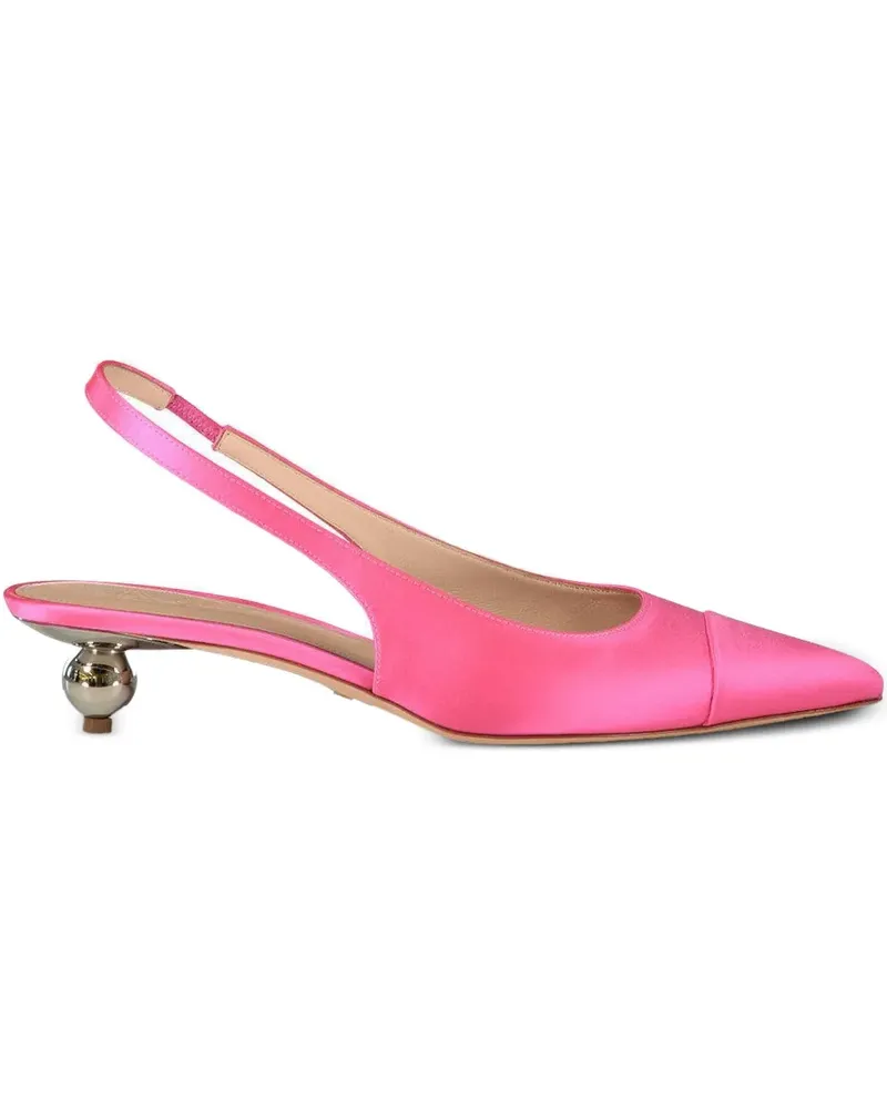 Giambattista Valli 35mm satin slingback pumps - Rosa Rosa