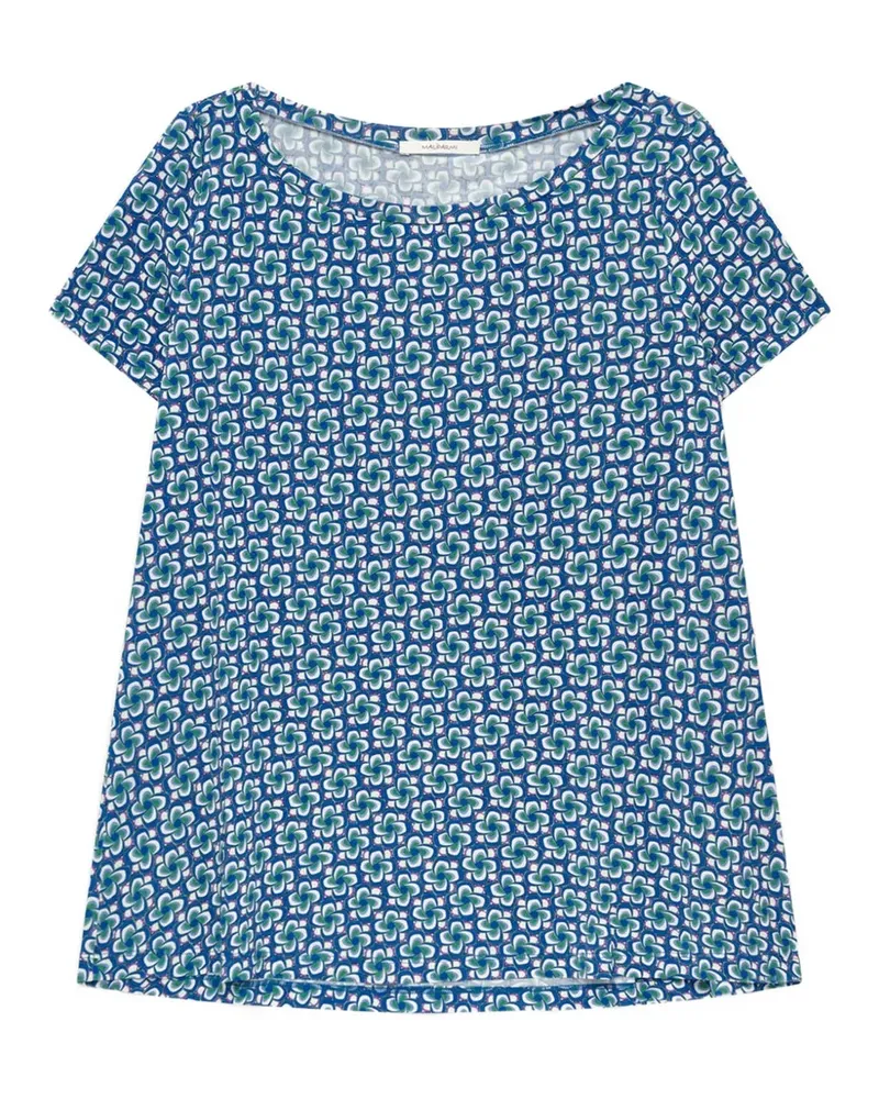 Maliparmi geometric print boat neck T-shirt - Blau Blau