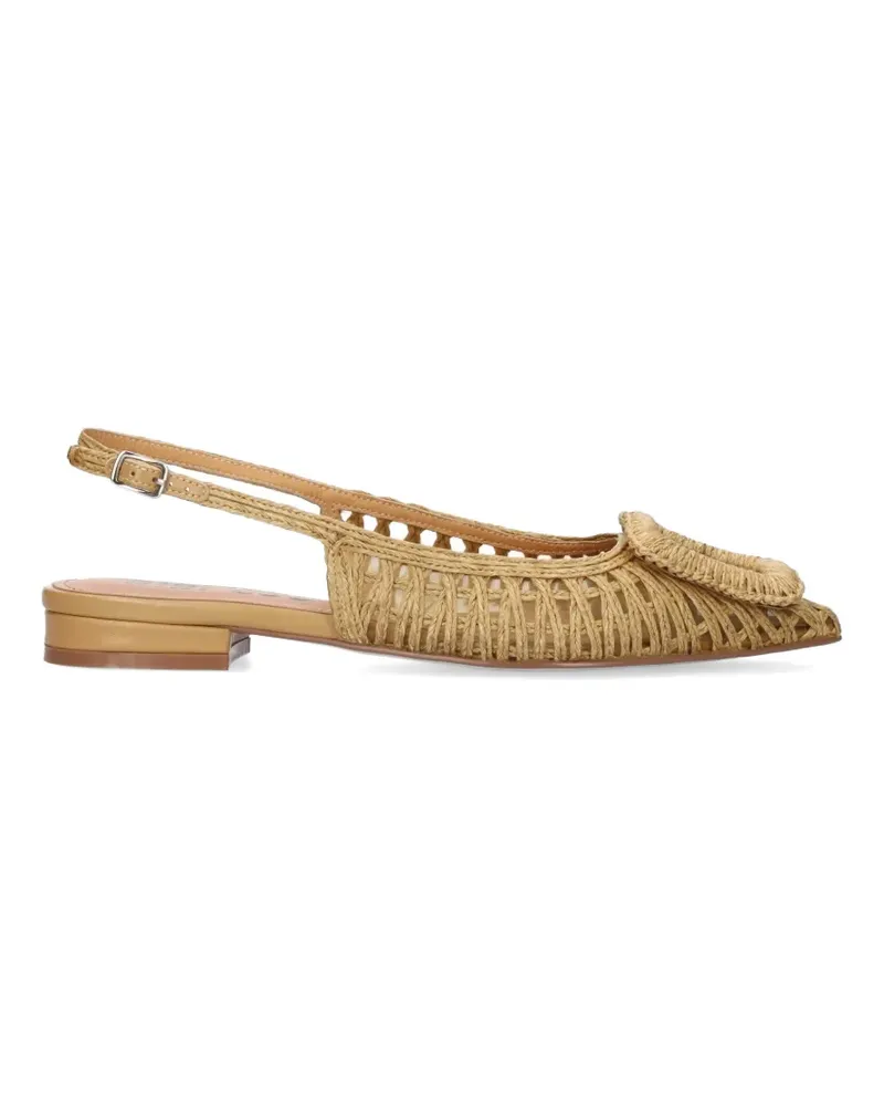 Bibi Lou woven buckle-detail ballet flats - Nude Nude