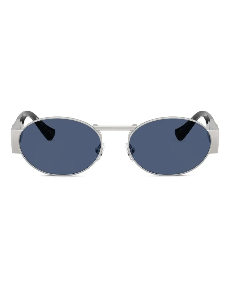 Versace Runde Sonnenbrille mit Medusa-Detail - Silber Silber