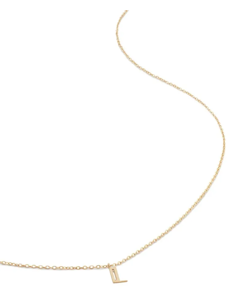 Monica Vinader 14kt Gelbgoldhalskette mit L-Initiale Gold