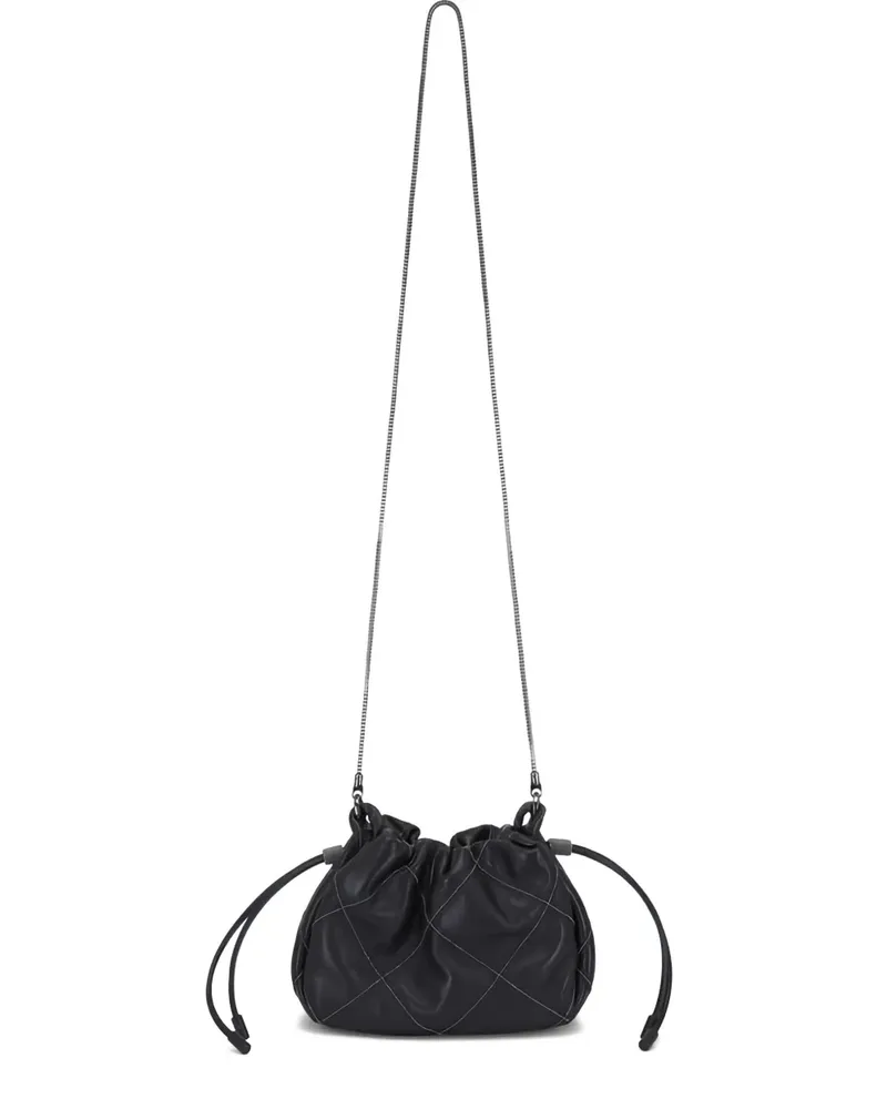 Brunello Cucinelli Gesteppte Beuteltasche mit Kordelzug - Schwarz Schwarz