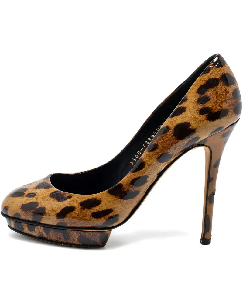 Gina Pre-owned Pumps mit Leoparden-Print 115mm - Braun Braun
