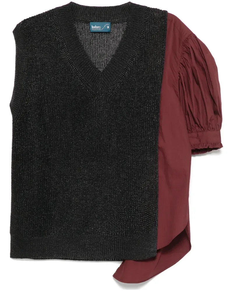 kolor Pullover mit V-Ausschnitt - Schwarz Schwarz