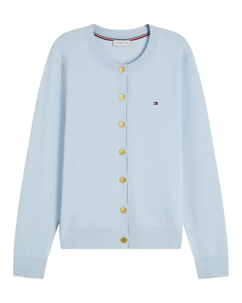 Tommy Hilfiger logo-embroidered button-up cardigan - Blau Blau