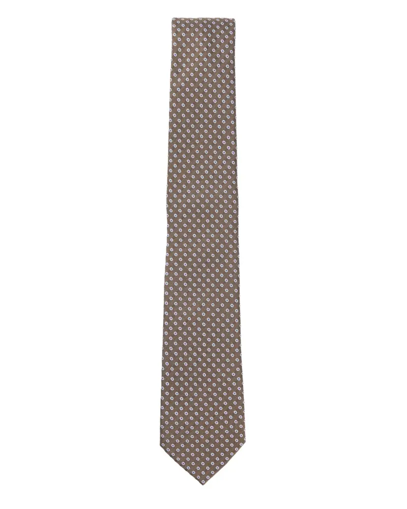 Giorgio Armani Krawatte mit Blumenmuster - Braun Braun