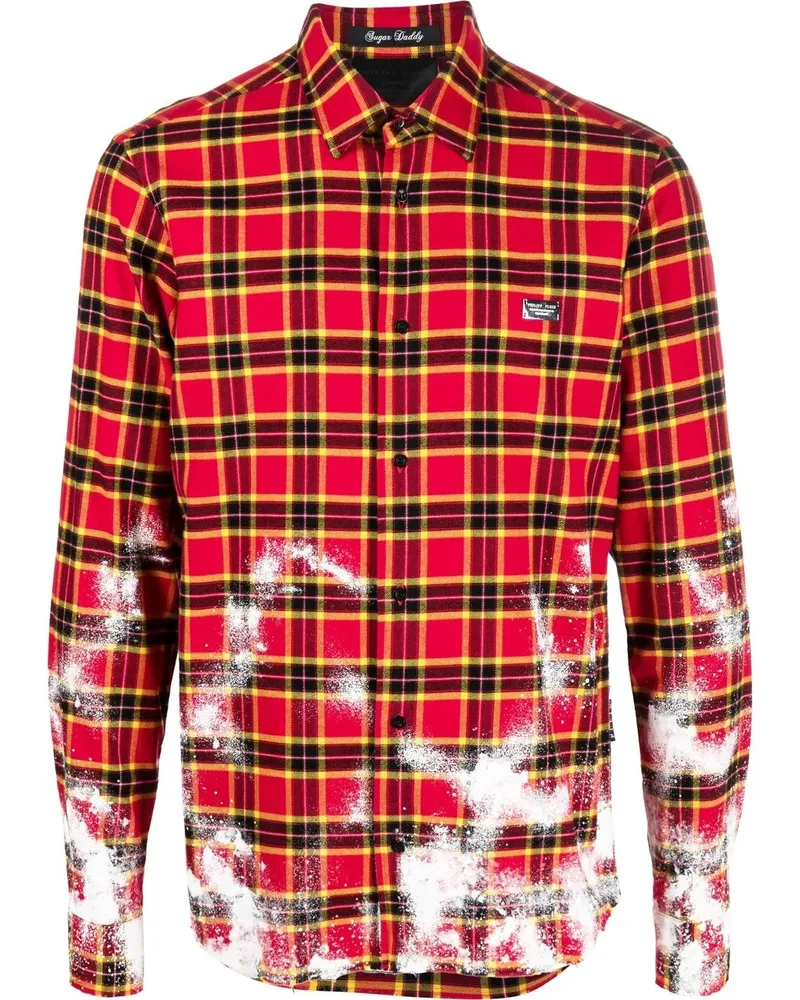 Philipp Plein Flanellhemd mit Logo - Rot Rot
