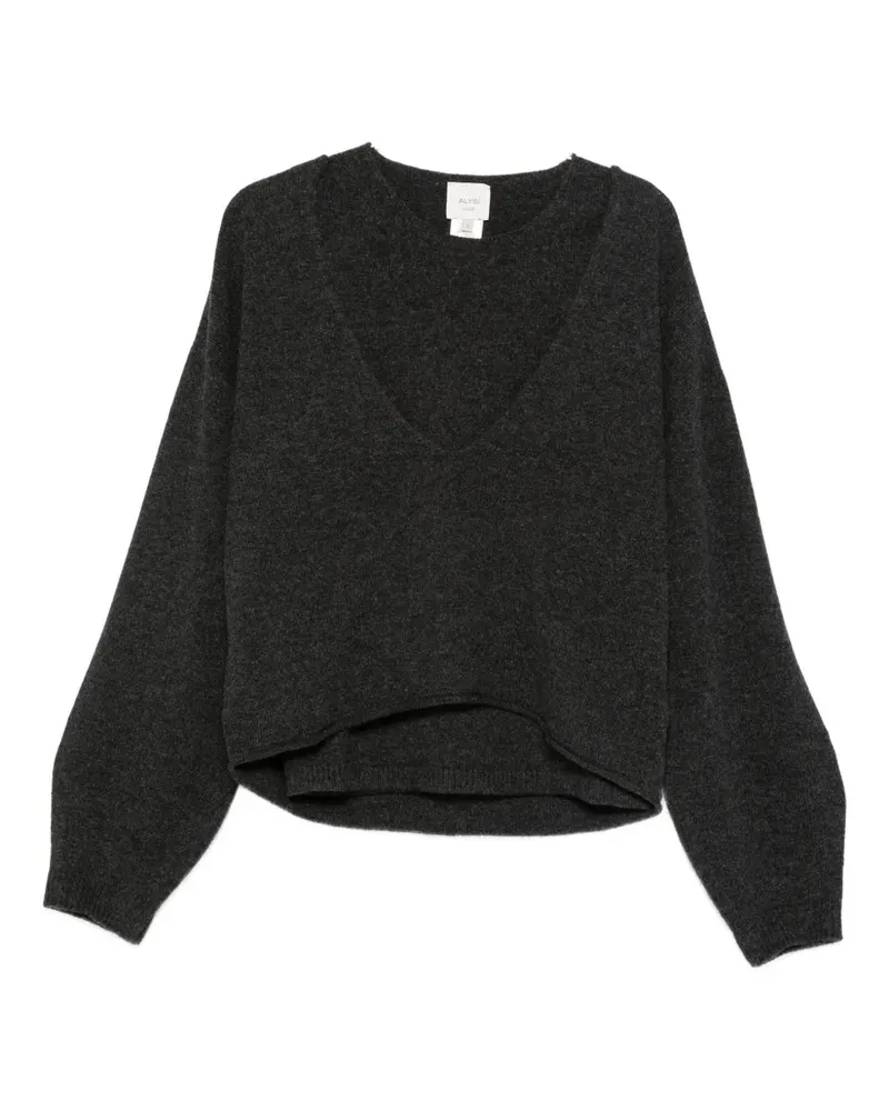 ALYSI supersoft v-neck sweater - Grau Grau