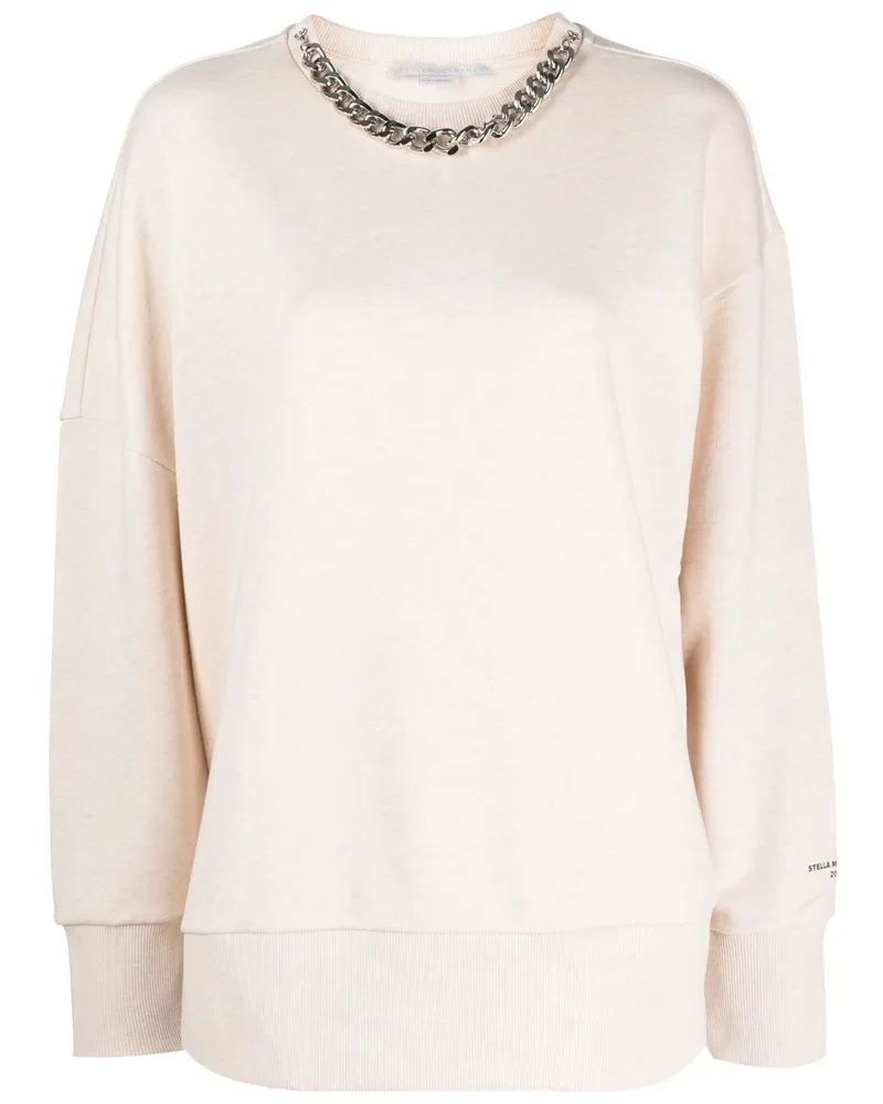 Stella McCartney Sweatshirt mit Zierkette - Nude Nude